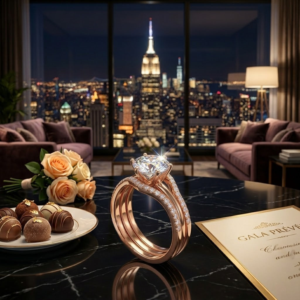 Anillo Radiant Solitaire Empire Rose