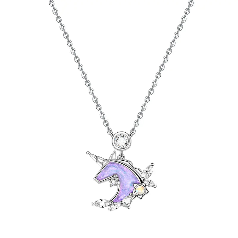 Collar de Unicornio de Diseño Original en Plata de Ley