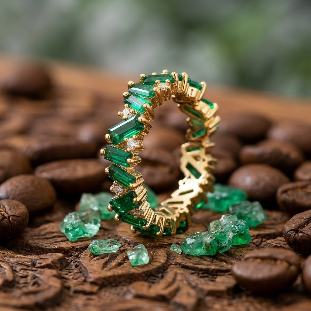 Anillo Eternity Emerald