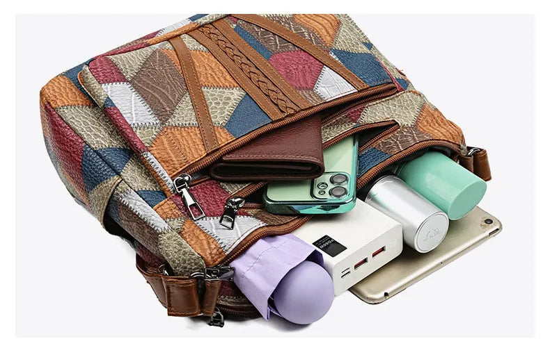 Bolso Color Glamour para Mujer con Diseño Retro y Espacio Inteligente