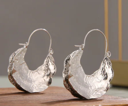 Aros Medianos de Media Calabaza Chapados en Oro de 18K (Un Par)