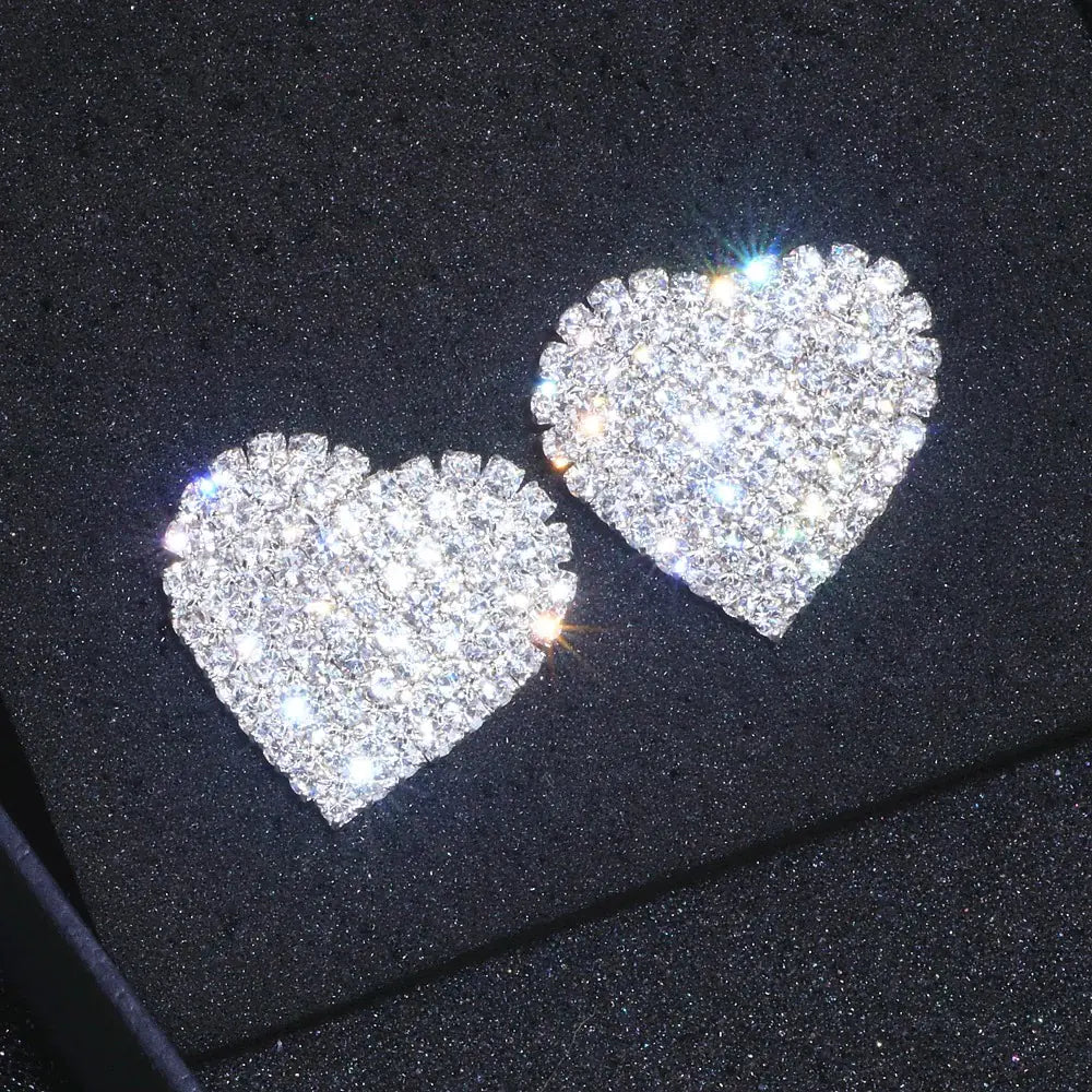 Pendientes de Estudio con Corazón de Cristal