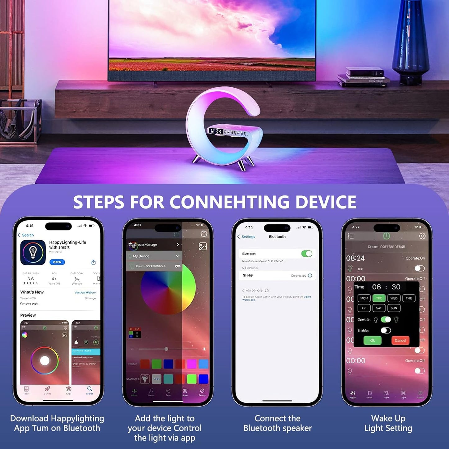 Lámpara Nocturna 3 en 1 con Forma de G Smart
