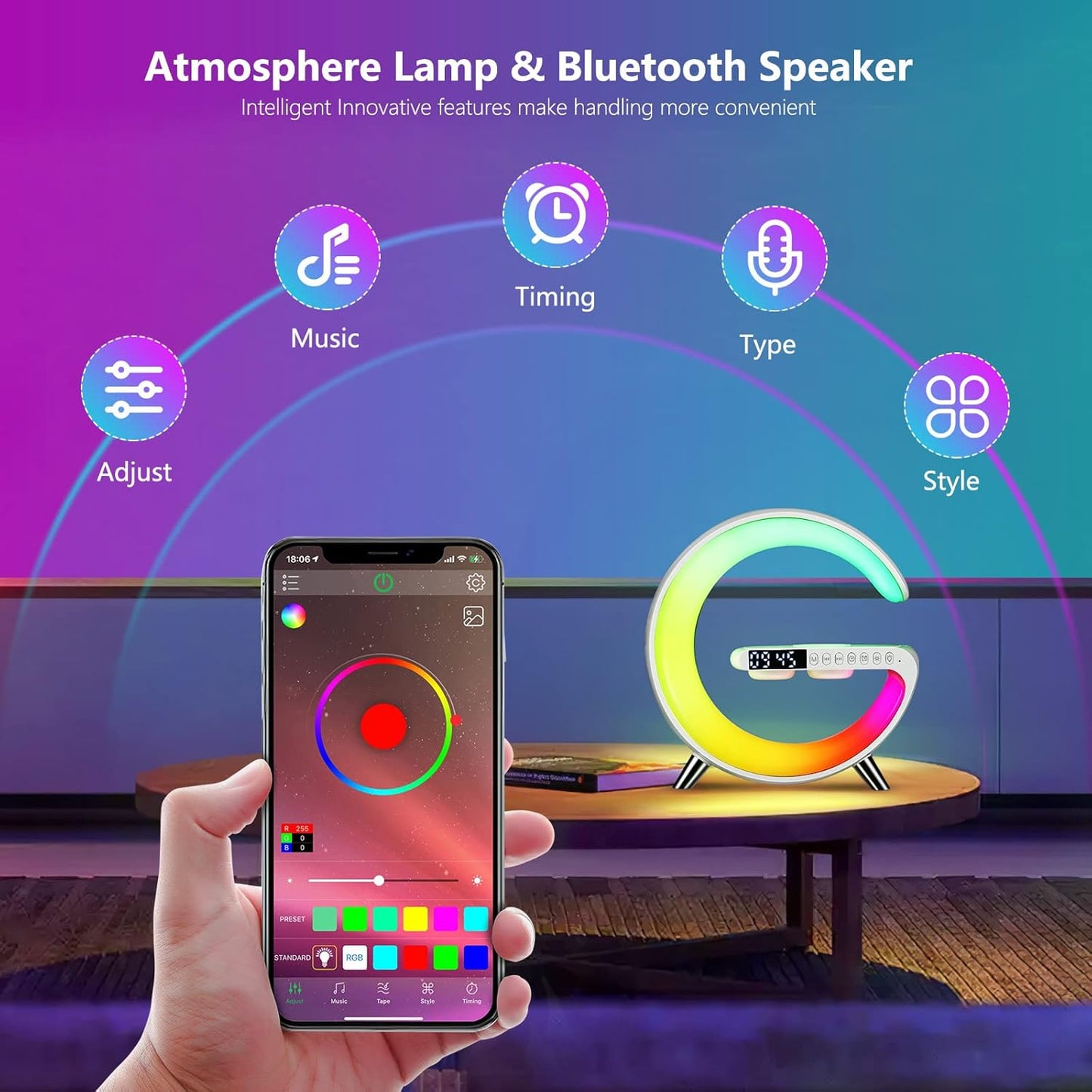 Lámpara Nocturna 3 en 1 con Forma de G Smart
