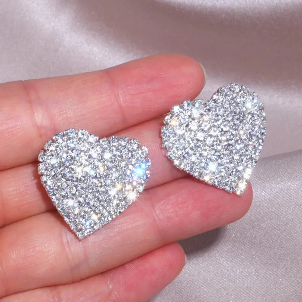 Pendientes de Estudio con Corazón de Cristal
