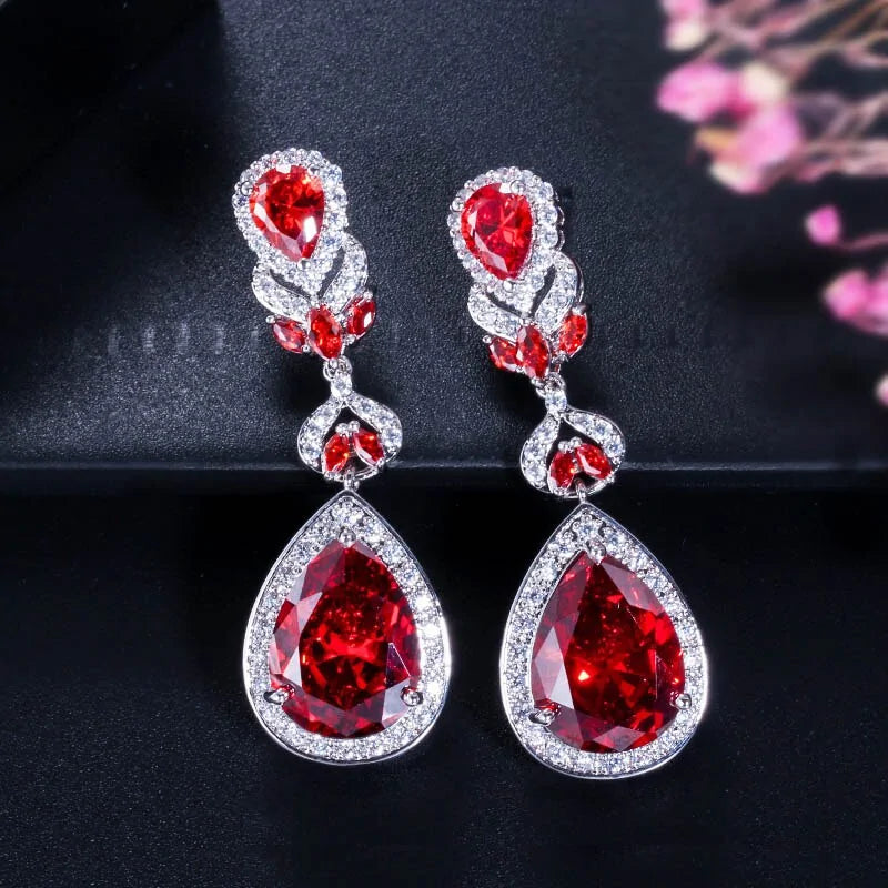 Pendientes Largos de Novia de Cristal