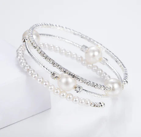 Pulsera de Perlas y Cristales con Estrás