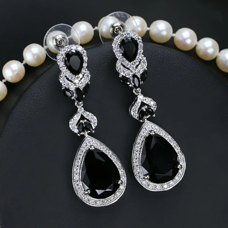 Pendientes Largos de Novia de Cristal