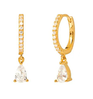 Pendientes de Serpiente Chapados en Oro de 18K con Circonitas de Colores (Par)