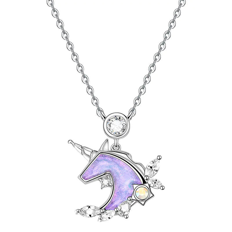 Collar de Unicornio de Diseño Original en Plata de Ley
