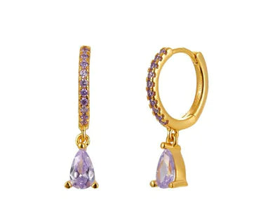 Pendientes de Serpiente Chapados en Oro de 18K con Circonitas de Colores (Par)
