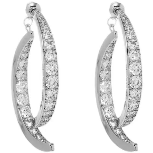 Pendientes de Cristal Curvados y Cruzados de Moda