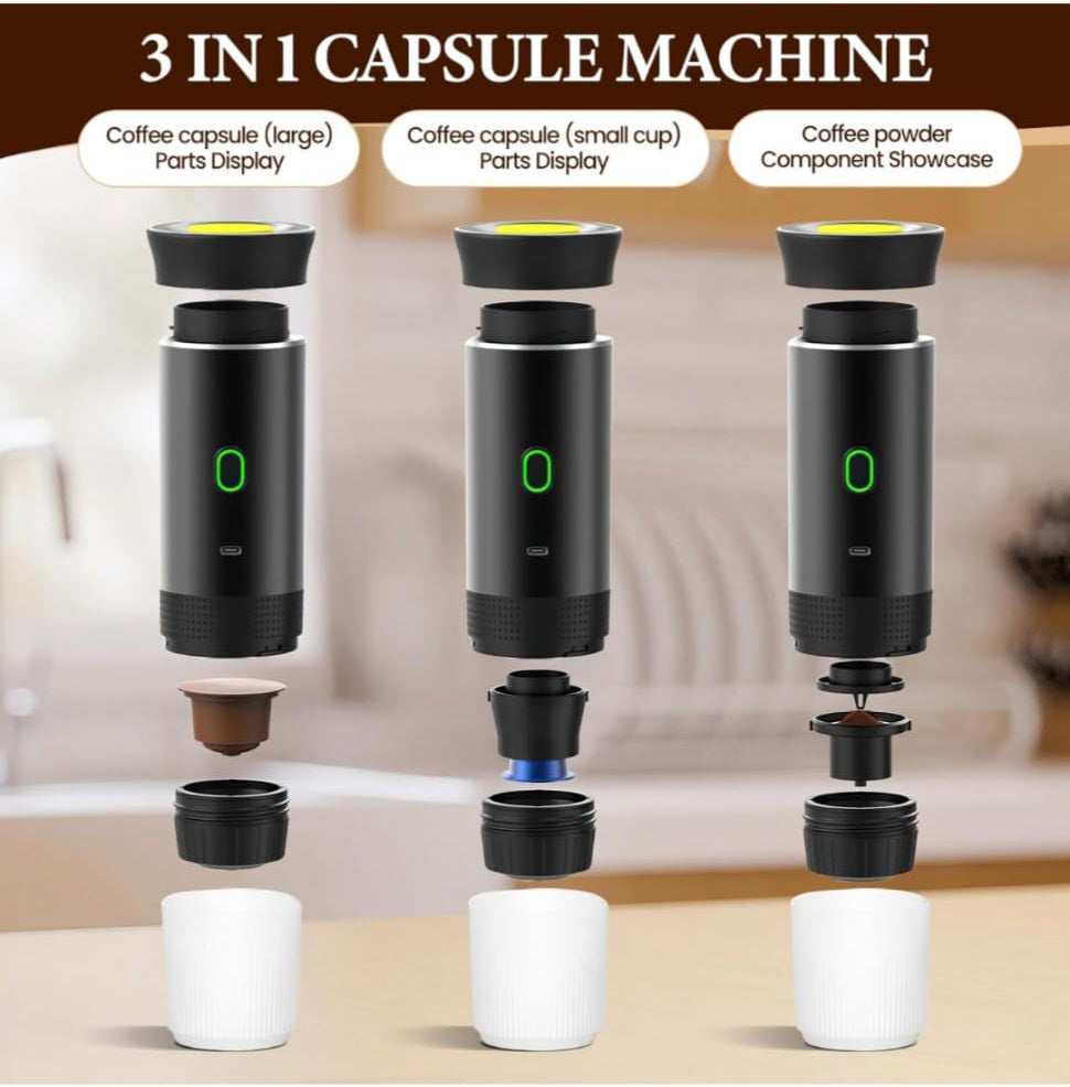 Cafetera Expresso Multicapsulas 3 en 1 Portatil
