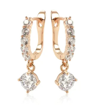 Pendientes de Gota en Color Oro July Dream con Circonita (Individual)