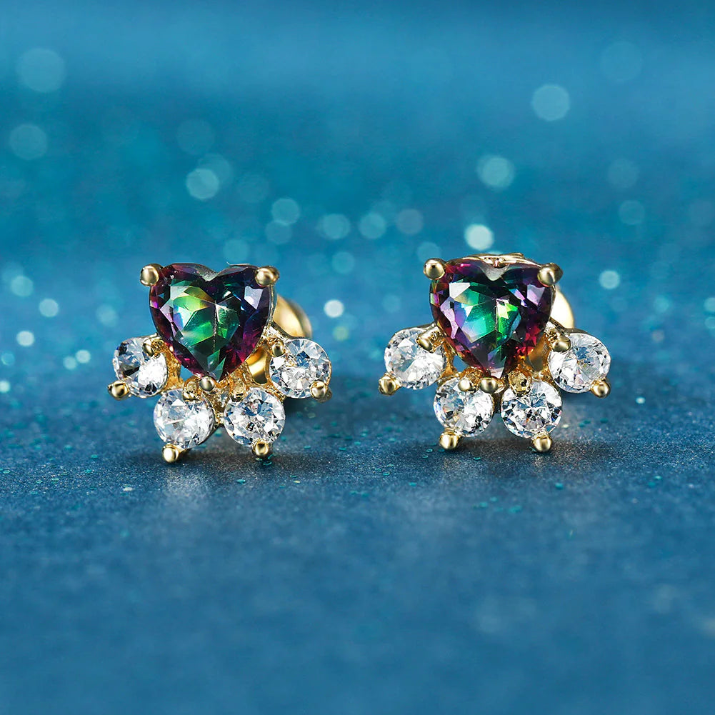 Pendientes de Huella de Pata de Gato Chapados en Oro de 18K (Un Par)