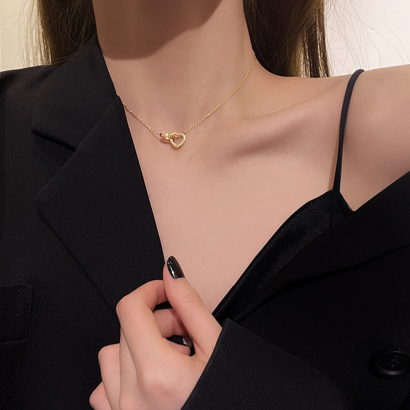 Collar de Corazones Entrelazados en Chapado en Oro de 18K (Un Conjunto)