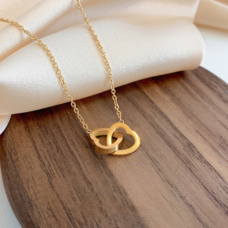 Collar de Corazones Entrelazados en Chapado en Oro de 18K (Un Conjunto)