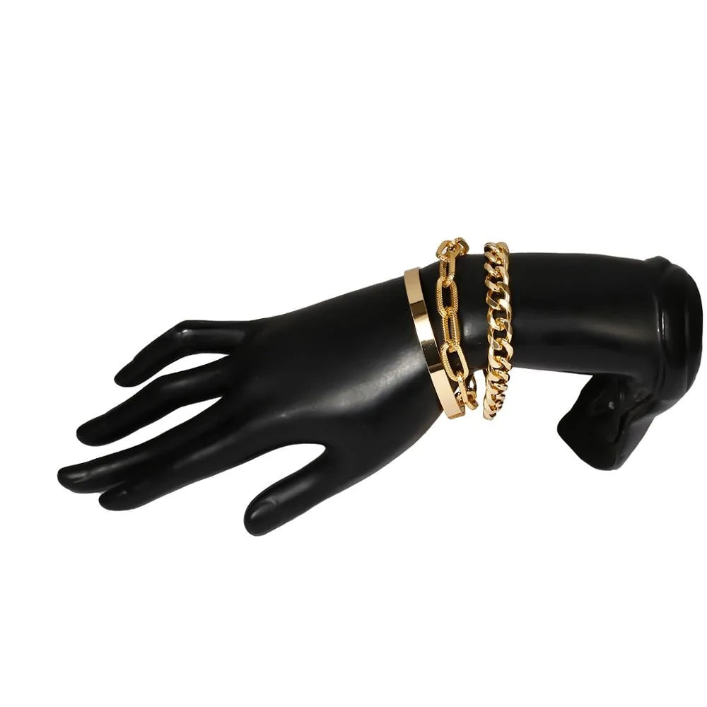 Conjunto de Pulseras de Cadena Serpiente para Mujer