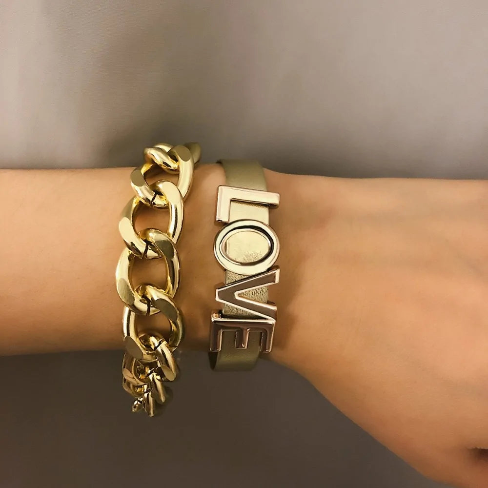 Conjunto de Pulseras de Cadena Serpiente para Mujer