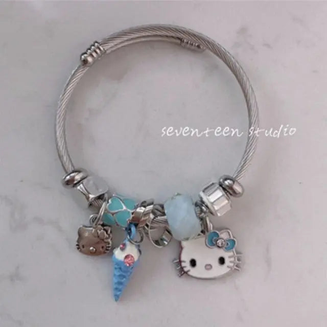 Pulseras con Dijes de Hello Kitty