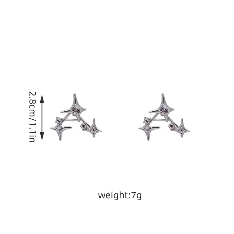 Aretes de Cristal en Forma de Cruz Estrella