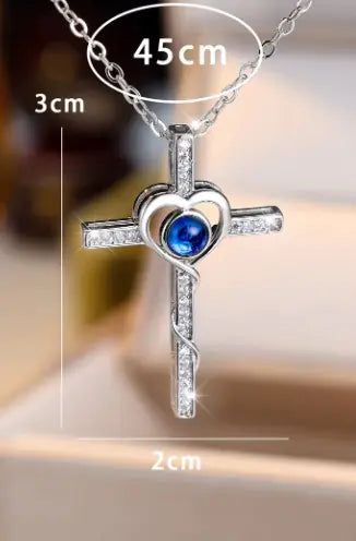 Collar con Colgante de Piedra Azul Cristalina