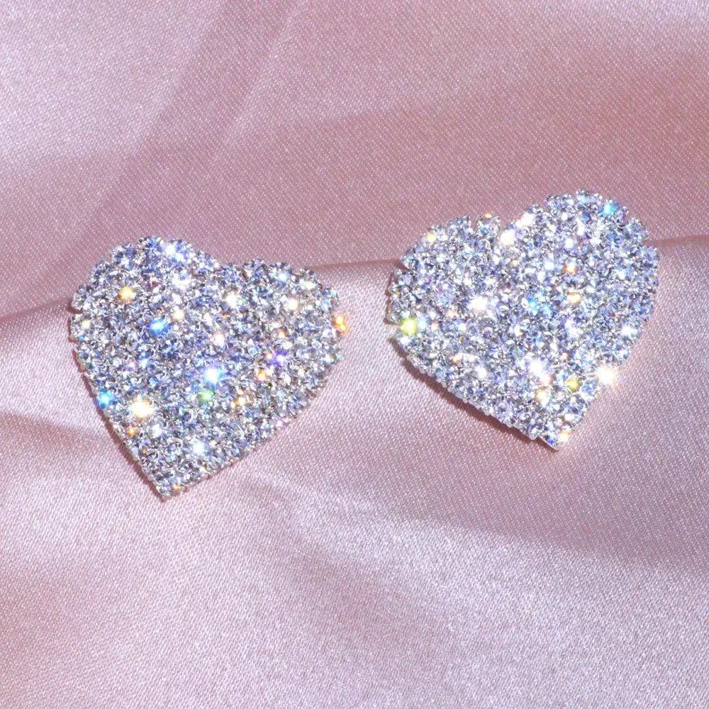 Pendientes de Estudio con Corazón de Cristal