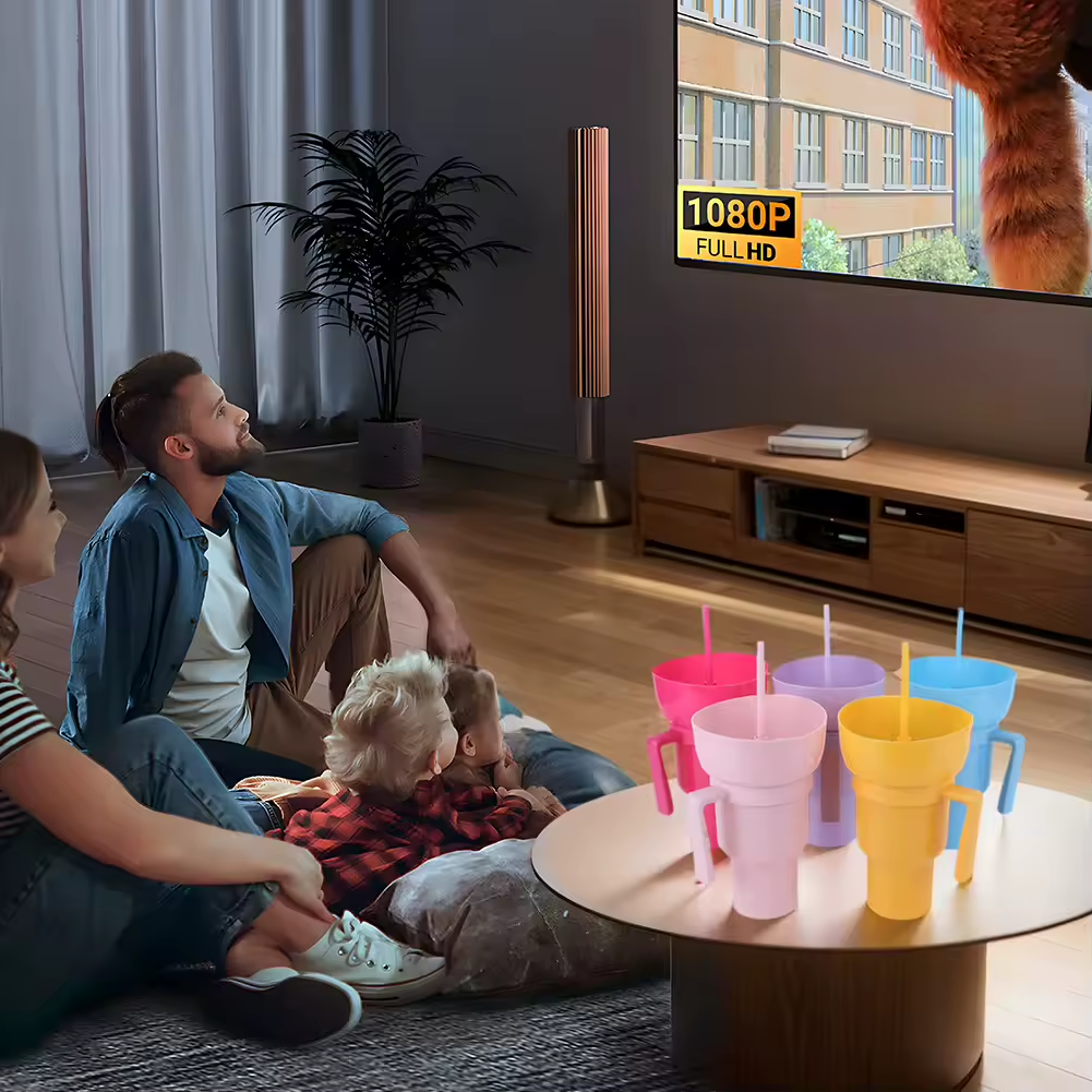 Vaso para Aperitivos 2 en 1 con Compartimento para Snacks y Bebida