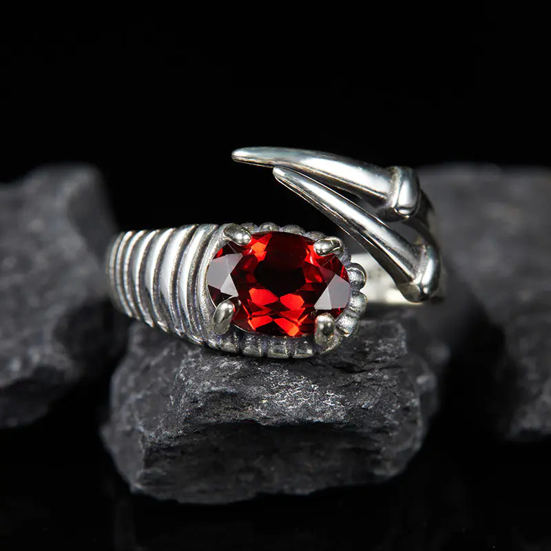 Anillo de Plata de Ley S925 con Gemas de Azúcar en Cubos