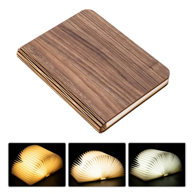 Lámpara Nocturna de Libro de Madera LED