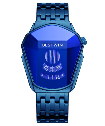 Reloj Dorado de Cuarzo de Lujo para Hombre con Diseño Geométrico