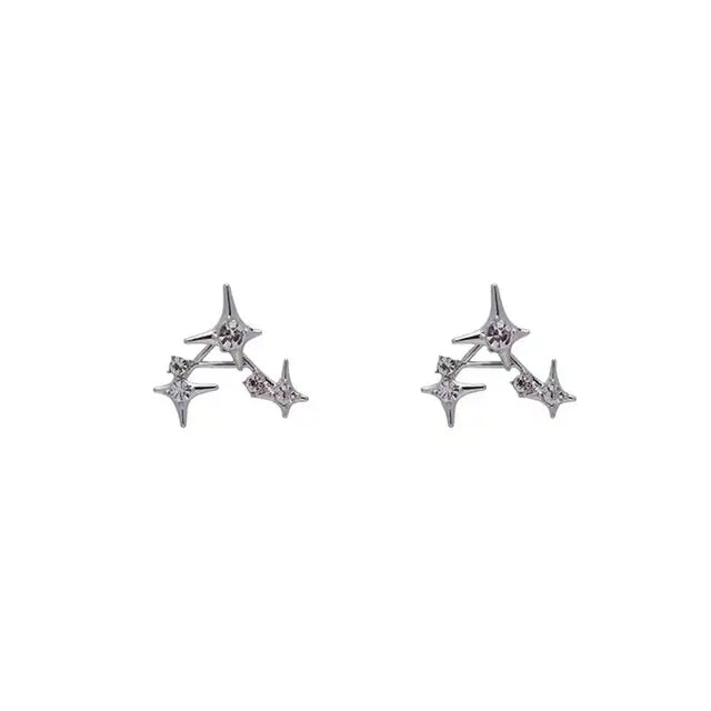 Aretes de Cristal en Forma de Cruz Estrella