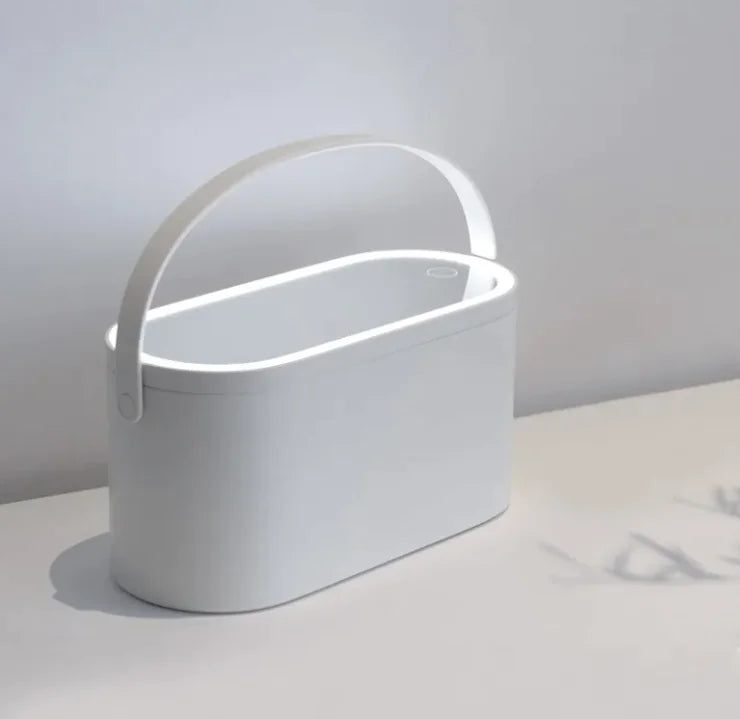 Caja de Almacenamiento y Organizador de Cosméticos con Espejo LED