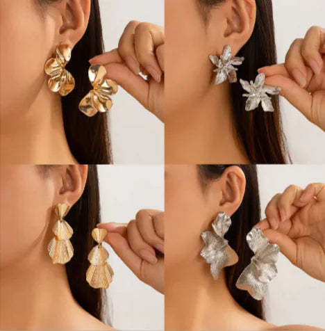 Aretes Vintage de Flores en Capas