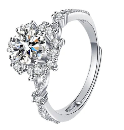 Anillo de Plata Esterlina S925 con Gema de Moissanita