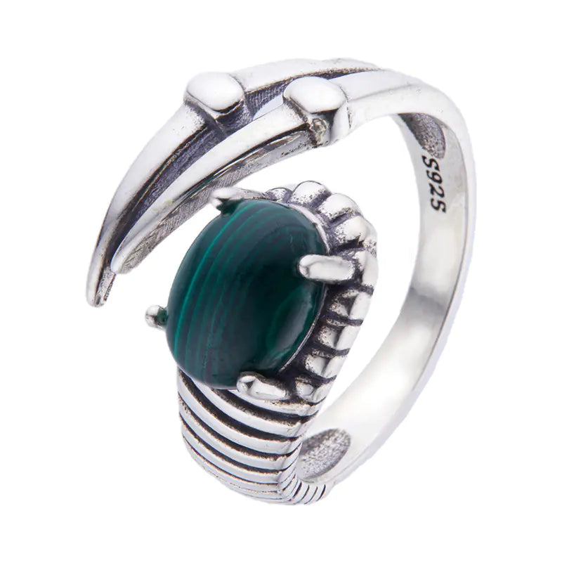 Anillo de Plata de Ley S925 con Gemas de Azúcar en Cubos