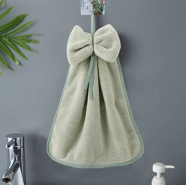 Toallas de Mano de Microfibra Suaves, Secado Rápido y con Lazo Decorativo