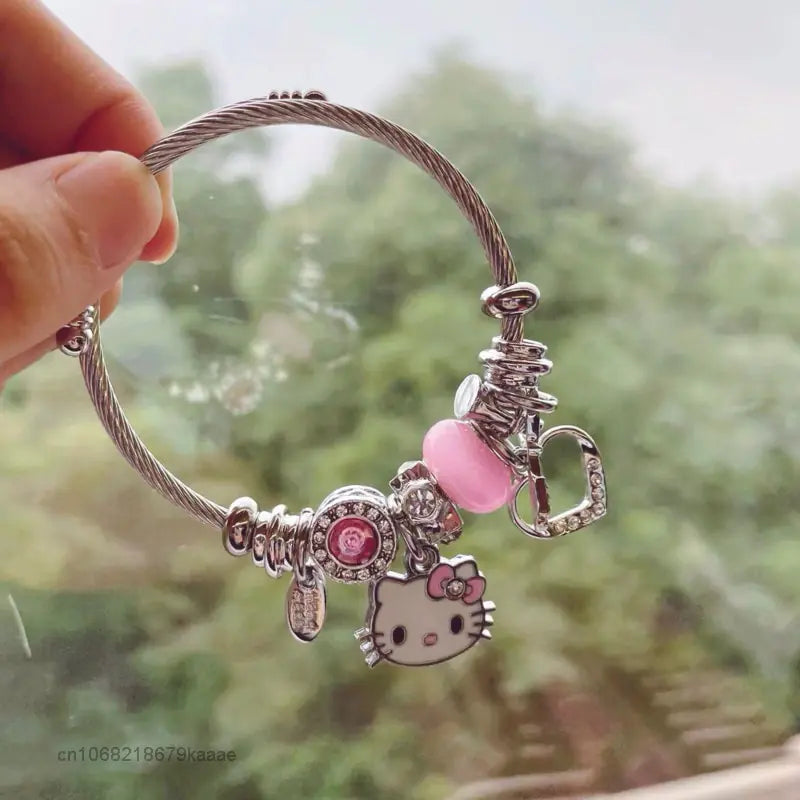 Pulseras con Dijes de Hello Kitty