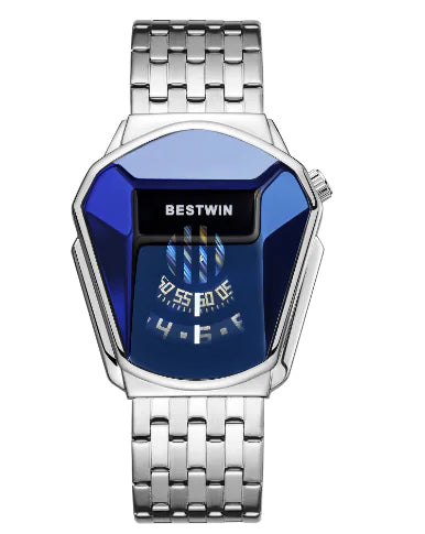 Reloj Dorado de Cuarzo de Lujo para Hombre con Diseño Geométrico