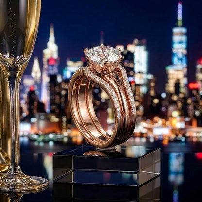 Anillo Radiant Solitaire Empire Rose