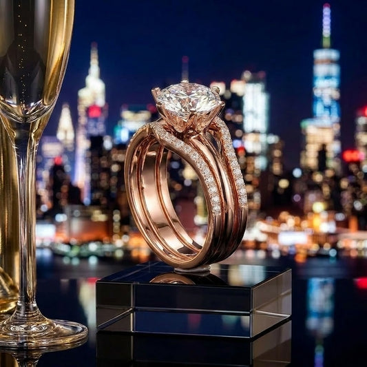 Anillo Radiant Solitaire Empire Rose