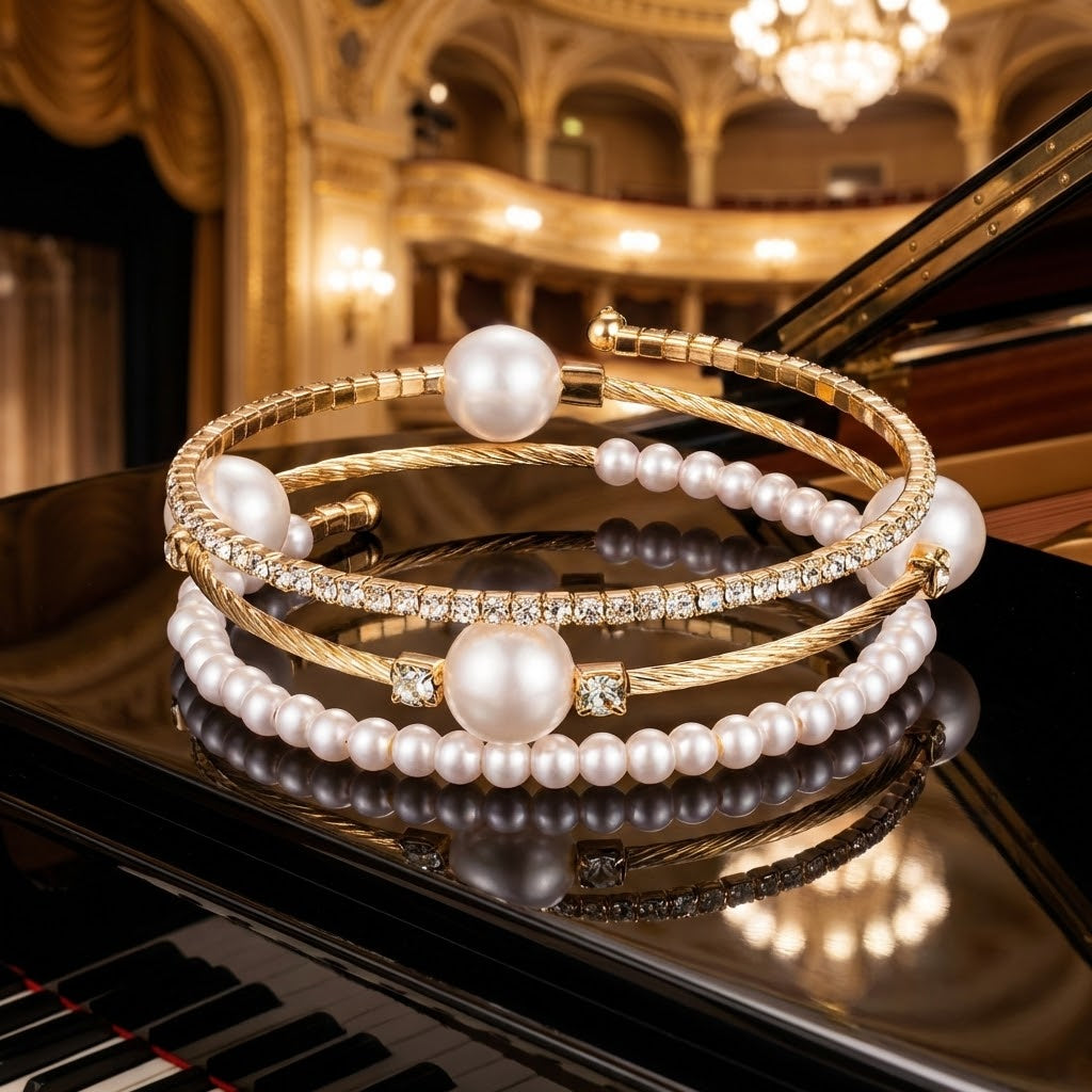 Pulsera Royal Pearl & Crystal 18K Vienna Edition