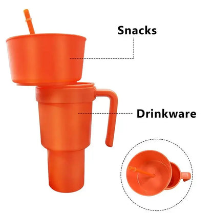 Vaso para Aperitivos  2 en 1 con Compartimento para Snacks y Bebida