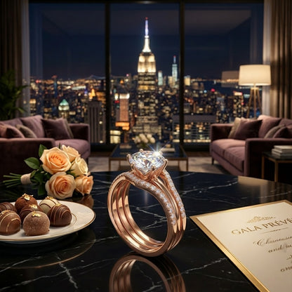 Anillo Radiant Solitaire Empire Rose