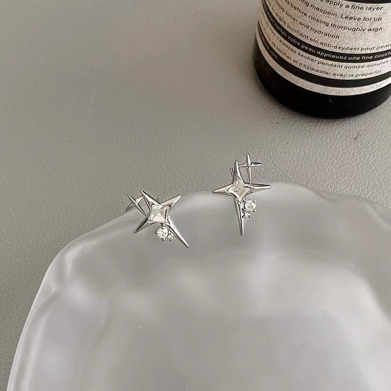 Aretes de Cristal en Forma de Cruz Estrella