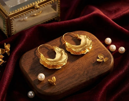 Aros "Siena" de Estilo Vintage Bañados en Oro de 18K