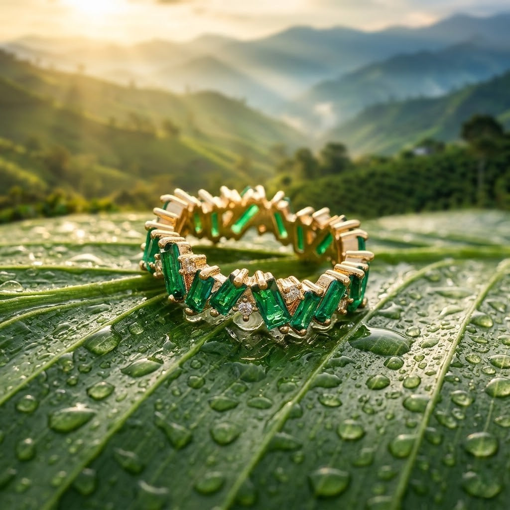 Anillo Eternity Emerald