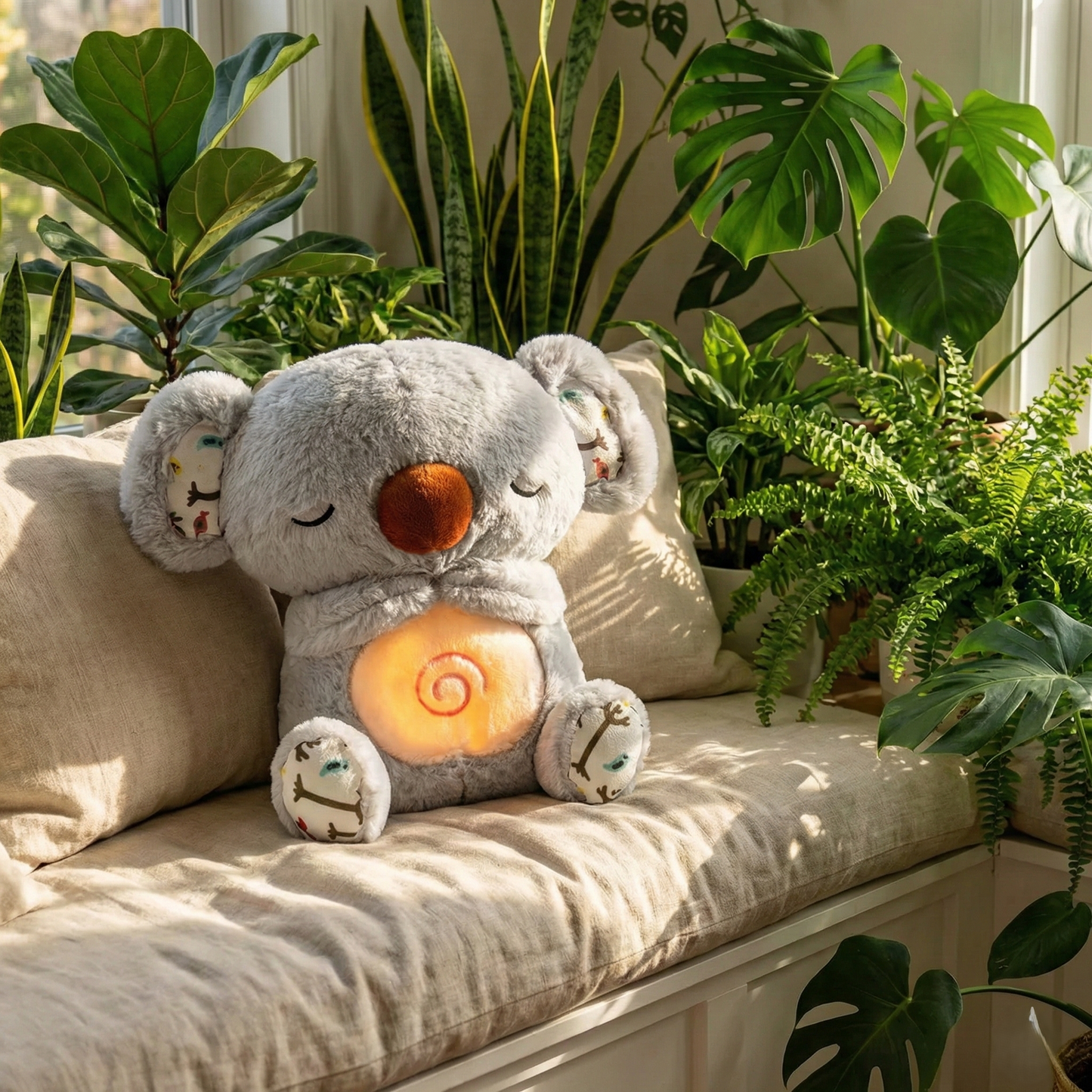 Koala Calmante con Movimiento de Respiración y Luces