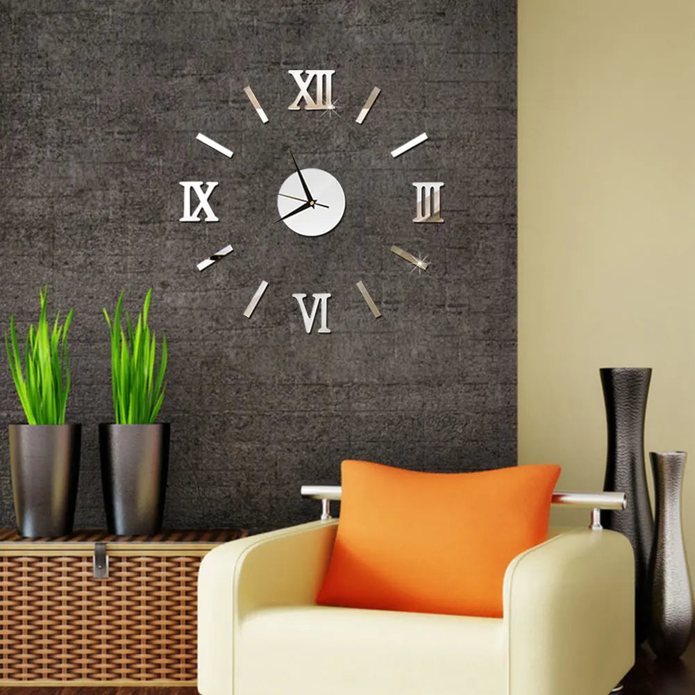 Reloj de Pared con Números Romanos de Acrílico