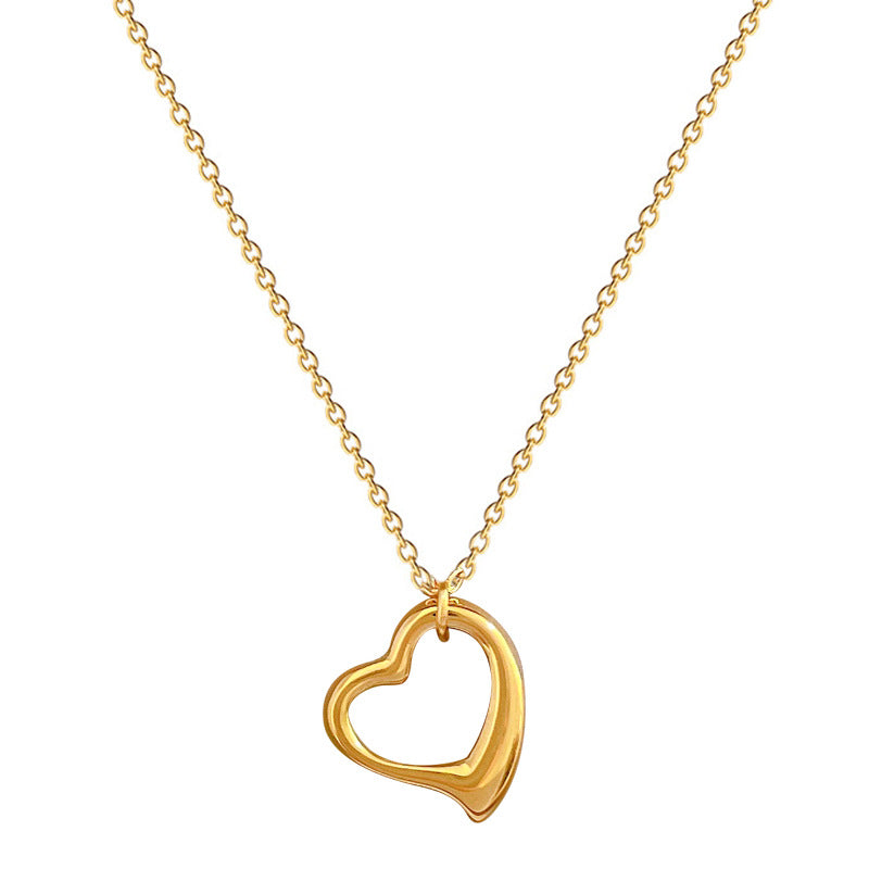 Collar de Corazón Chapado en Oro de 18K